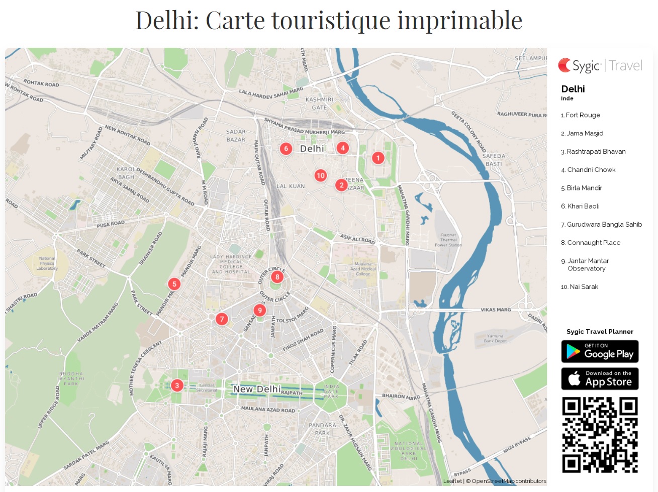 Delhi - carte touristique